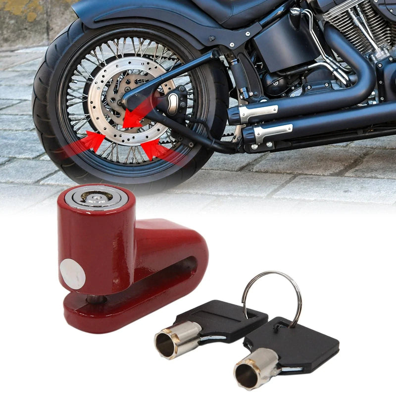 Red Motorcycle Disc Lock System 2 x Keys