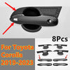 Toyota Corolla 8Pcs Carbon Fiber Door Handle Bowl Cover Trim (2019–2023)