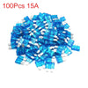 Car Vehicle Motorcycle 100pcs 15A Blue Plastic Case Medium Blade Style Fuse