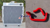 Datsun 1200 120Y 3 Row Aluminum Radiator + Black Silicone Hose (1970-1972)