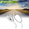 M8 Motorcycle M8 Rear View Mirrors Oval Shape Handlebar Chrome Silver Tone