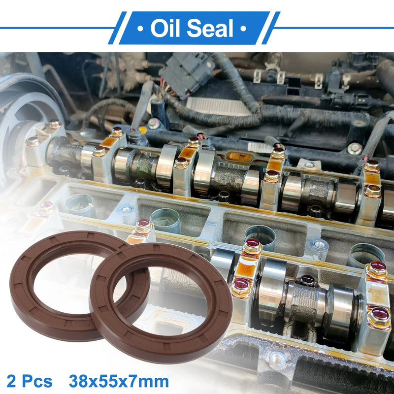 Make Model Oil Seal 2 x Seal Ring Rotary Shaft Seal FKM 38x55x7mm Brown