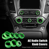 Chevy Silverado GMC Sierra 8 x Green Radio Switch Knob Cover (2014-2018)