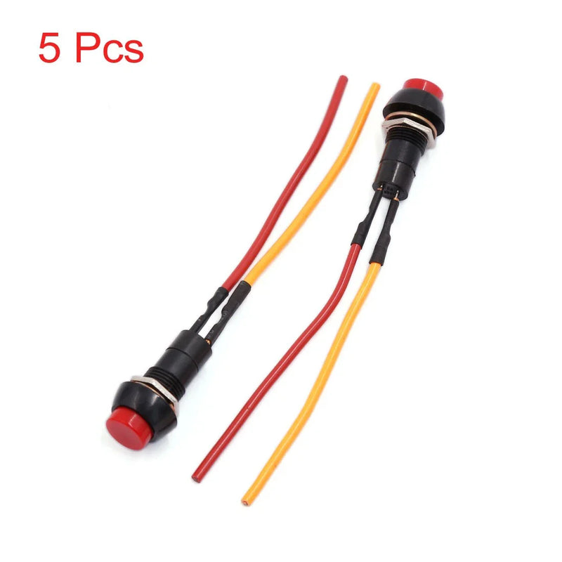 Motorcycle Push Button Switch / 5 x 250V 3A / Wired Latching Push Button