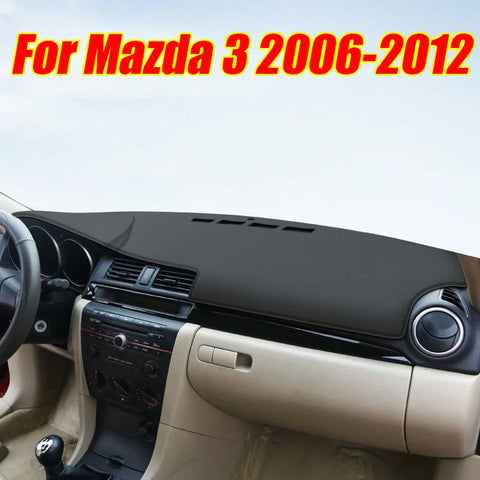 Mazda 3 Black Leather Dashboard Cover Dash Protector Pad Mat (2006–2012)