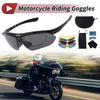 Set Motorcycle Riding Goggles Dark Gray Lens Black Frame PC Cycling Sunglasses