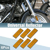 Motorcycle 6 x Rectangular Stick-on Safety Spoke Reflector Orange