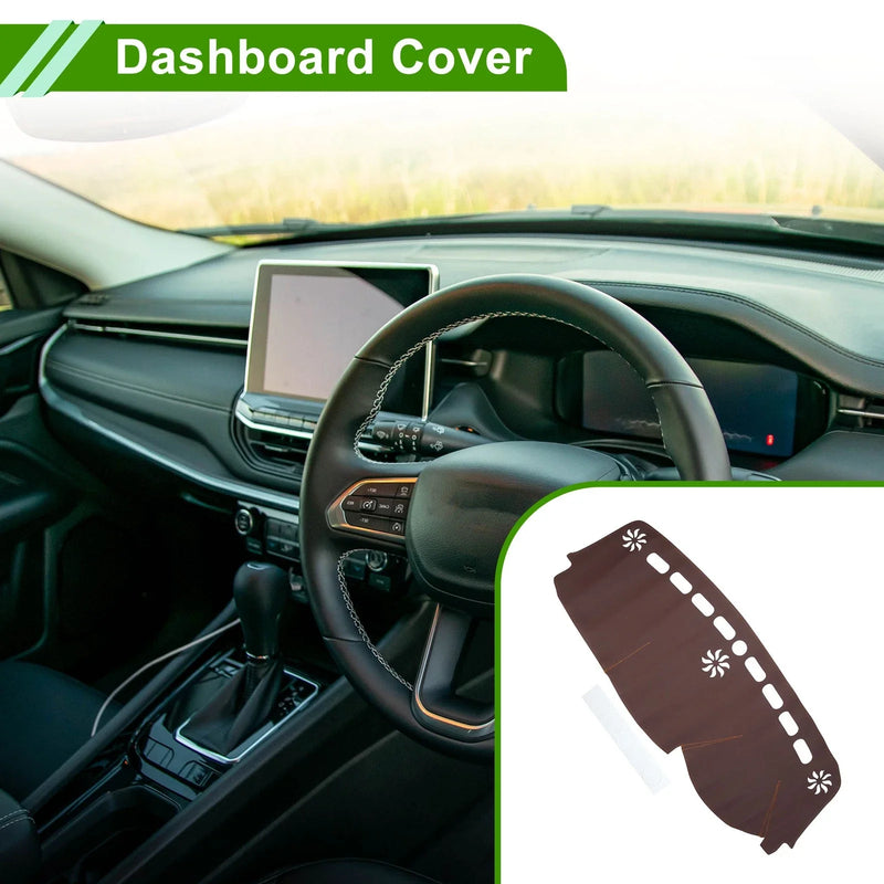 Jeep Compass (2017-2021) - Brown Dash Carpet Dashboard Cover Mat