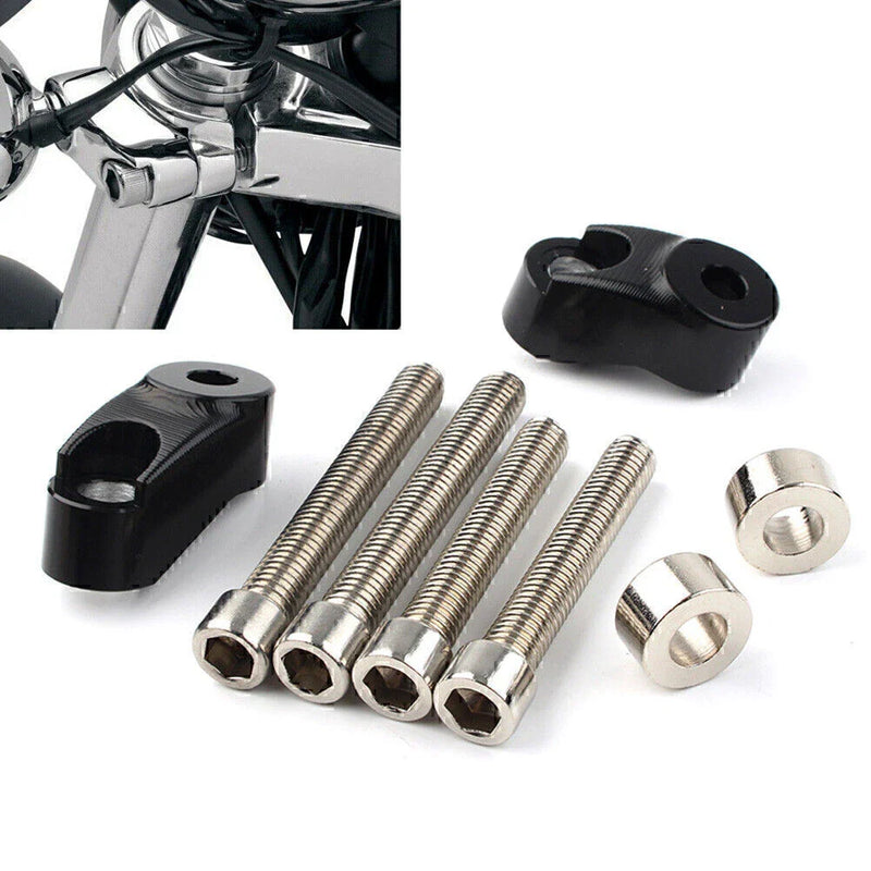 Harley Sportster FXR Black Short Front Turn Signal Mounts 39mm 49mm