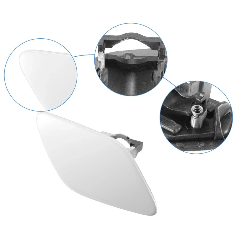 BMW 328i White Front Right Bumper Headlight Washer Nozzle Cover Cap