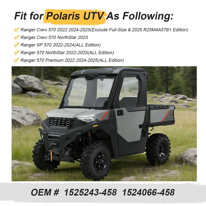 Polaris Ranger Crew SP 570 4 x Front & Rear Matte Black Rim Caps (2022–2025)