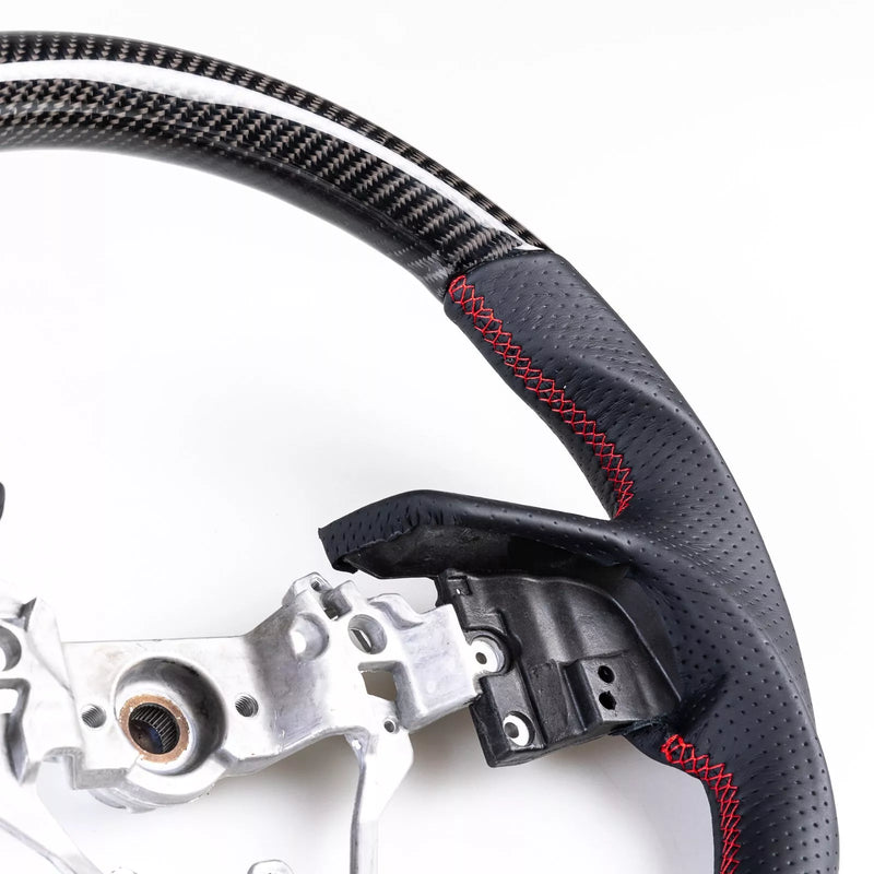 Subaru Legacy Forester Carbon Flat Bottom Leather Steering Wheel (15-17)
