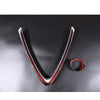 For Alfa Romeo Stelvio ABS Carbon Style Front Bumper Grille Cover Logo Trim