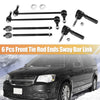 Chrysler Voyager 6 x Front Inner Outer Tie Rod Ends & Sway Bar Links (01-03)