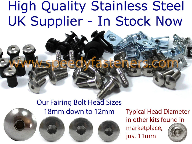 Suzuki GSX-S1000F Vollset Verkleidungen Edelstahl Schrauben Clip (2015–2021)