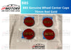 BBS Wheels Center Caps 70mm 4pcs Genuine Emblem Red Gold 3D Logo
