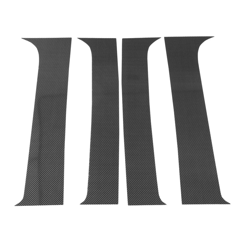Chevy Silverado Carbon Fiber Pattern Black Door Pillar Window Trim
