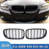 BMW 3 Series E90 E91 Gloss Black Front Kidney Grills (2008-2012)