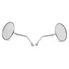 GN125 2pcs Round Shaped Silver Tone Rearview Mirror