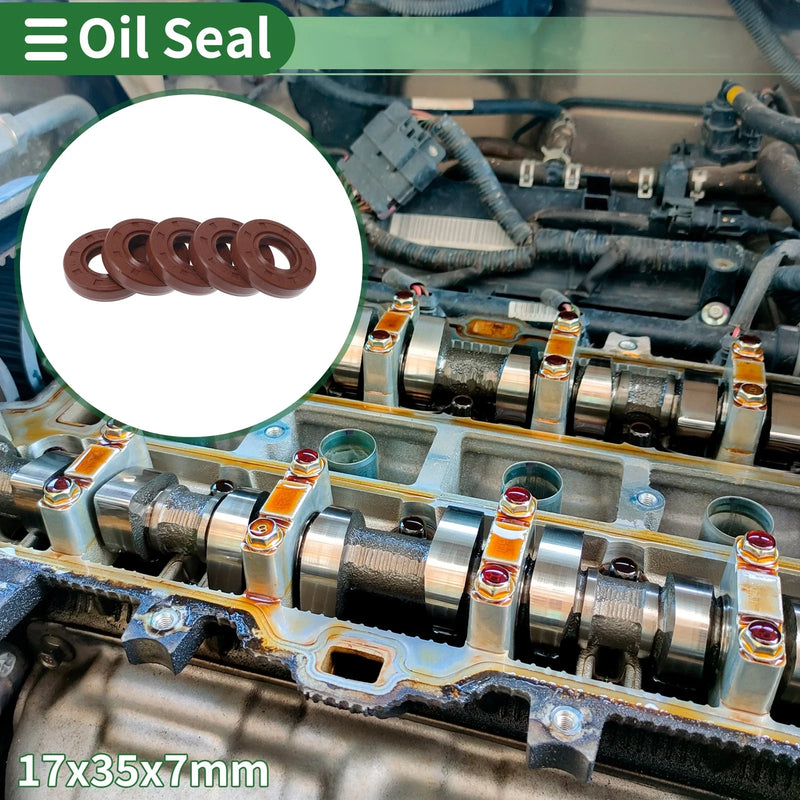 Make Model Oil Seal 17x35x7mm 5 Pcs Seal Ring Rotary Shaft Seal FKM Rubber