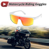 1 x Motorcycle Riding Goggles Red Lens White Frame PC Cycling Sunglasses