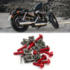 10pcs Metal U-Type M6 Motorcycle Fairing Fasteners Clips w Red Bolts Screws