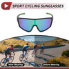 Motorcycle Riding Goggles Green Lens Black Green Frame Tri-Acetyl Cellulos