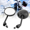 Motorcycle Pair Black Adjustable 10mm Thread Diameter Rear View Mirror