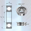 MF84ZZ 10 pcs 4x8x3mm Double Metal Shield Flanged Ball Bearings