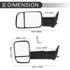 Dodge Ram 1500 LED Turn Signal Light Silver Tone 1 Pair Tow Mirrors