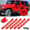 Jeep Wrangler JK 5 x Red Door Handle Insert Trim Covers (2007-2018)