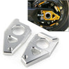 Yamaha YZF FZ8 FZ1 TMAX Silver Motorcycle Axle Spindle Chain Adjuster Blocks