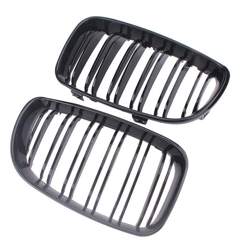 BMW 1 Series E81 E82 E87 E88 (2007-2013) Gloss Black 2 x Front Kidney Grille