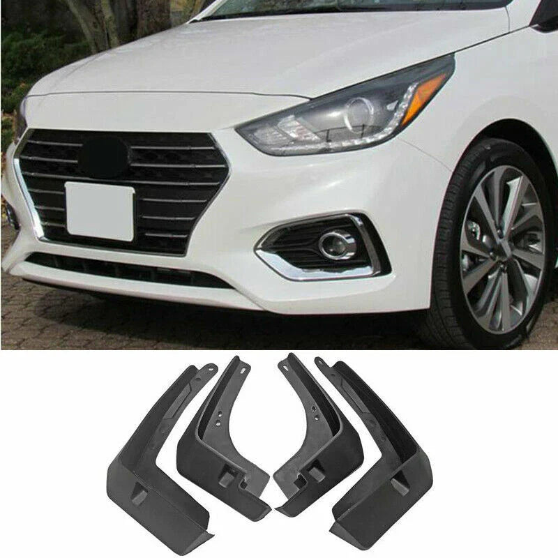 Hyundai Accent 4 x Mud Fender Flaps Splash Guards (2018–2021)