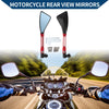 Motorcycle M8/M10 2 x Rear View Mirrors Triangle Black Red Aluminum Alloy
