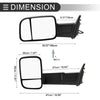Dodge Ram 1500 with Turn Signal Light Black 2 x Tow Mirrors (2009-2012)