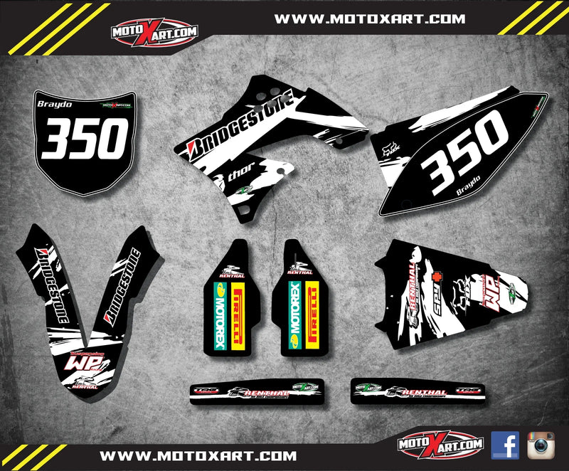 KXF 450 (2009-2011) - FLASH Style Custom Decals Full Graphics Kit