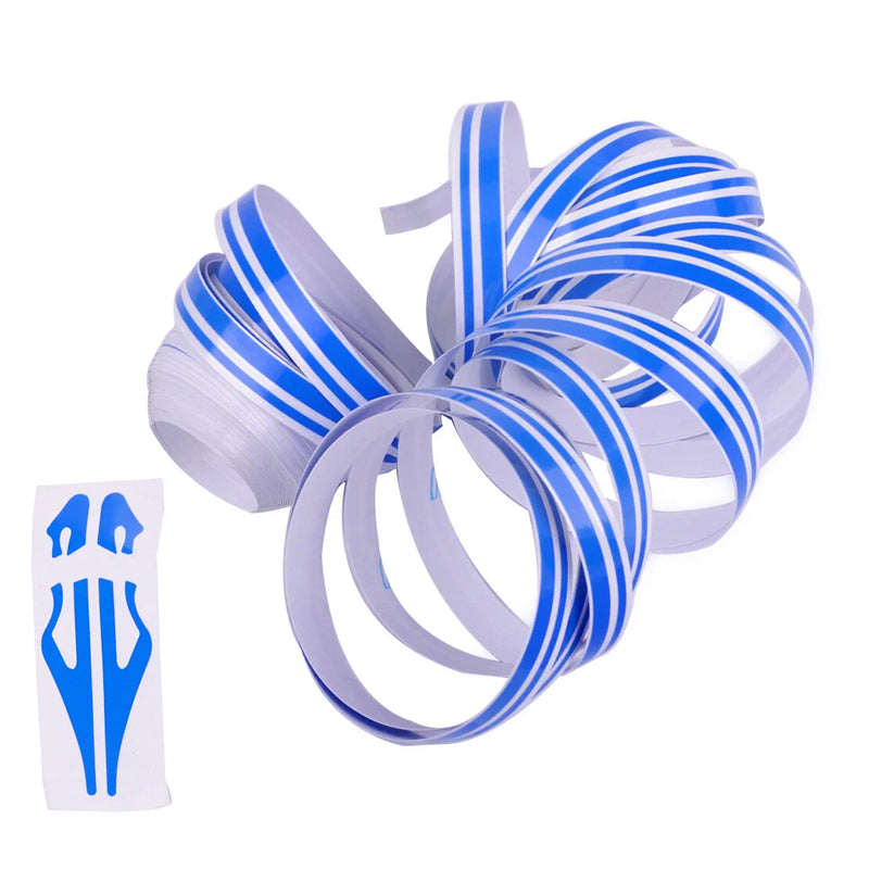 Car Body Decor Blue Double Line Pinstripe Sticker Tape