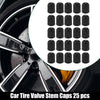 Car SUV Bike Motorcycle Plastic Black Tire Valve Stem Caps 25 Pcs