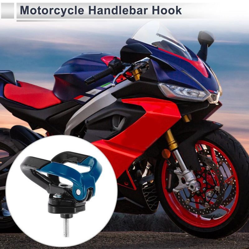 Butterfly Open-Closed Double Hook Motorcycle Hanging Hook 1 Pc Black Blue