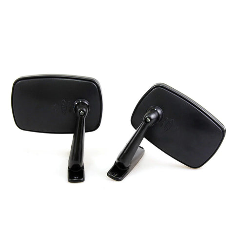Style ABS Plastic Black Fender Door Mirrors Long Base
