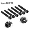 Motorcycle Bike 6pcs M10x50mm Titanium Torx Head Flange Screws