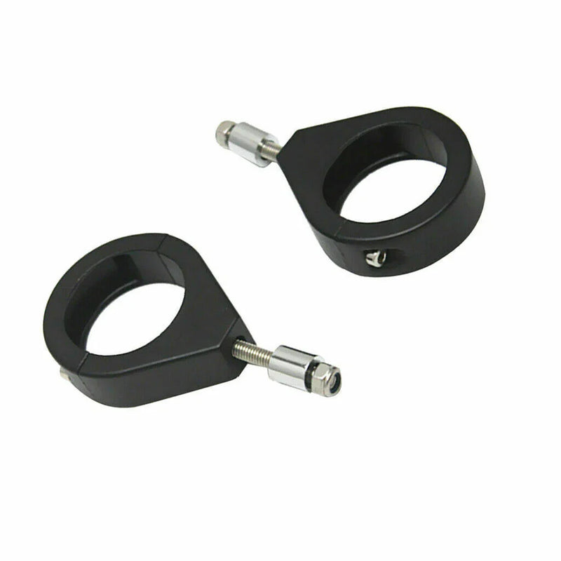 Harley Davidson 39mm Black Fork Mount Turn Signal Relocation Brackets