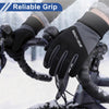 Mountain Biking Polyester Black Full Finger Outdoor Fleece Cycling Gloves