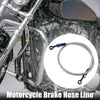 Brake Hose 90 Degree Motorcycle Braided Line 80cm Silver Tone
