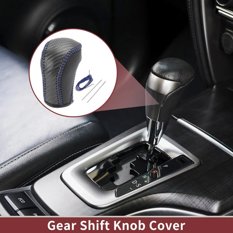 Mazda CX-5 Gear Shift Knob Cover Black Blue Faux Leather (2013-2014)