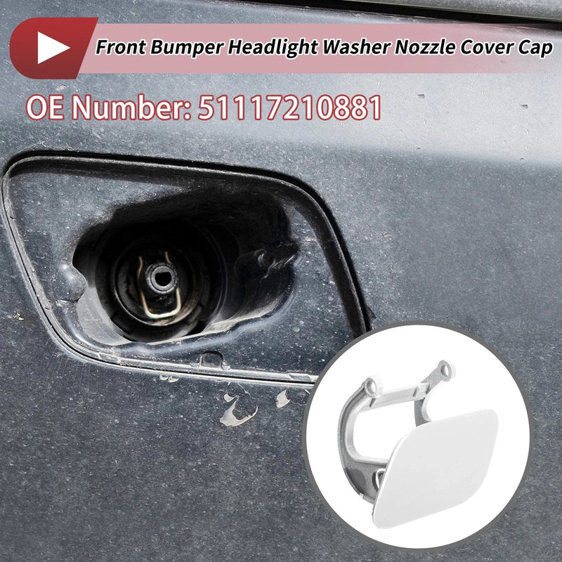 BMW 740i (2011-2015) White Front Left Washer Nozzle Cover Cap
