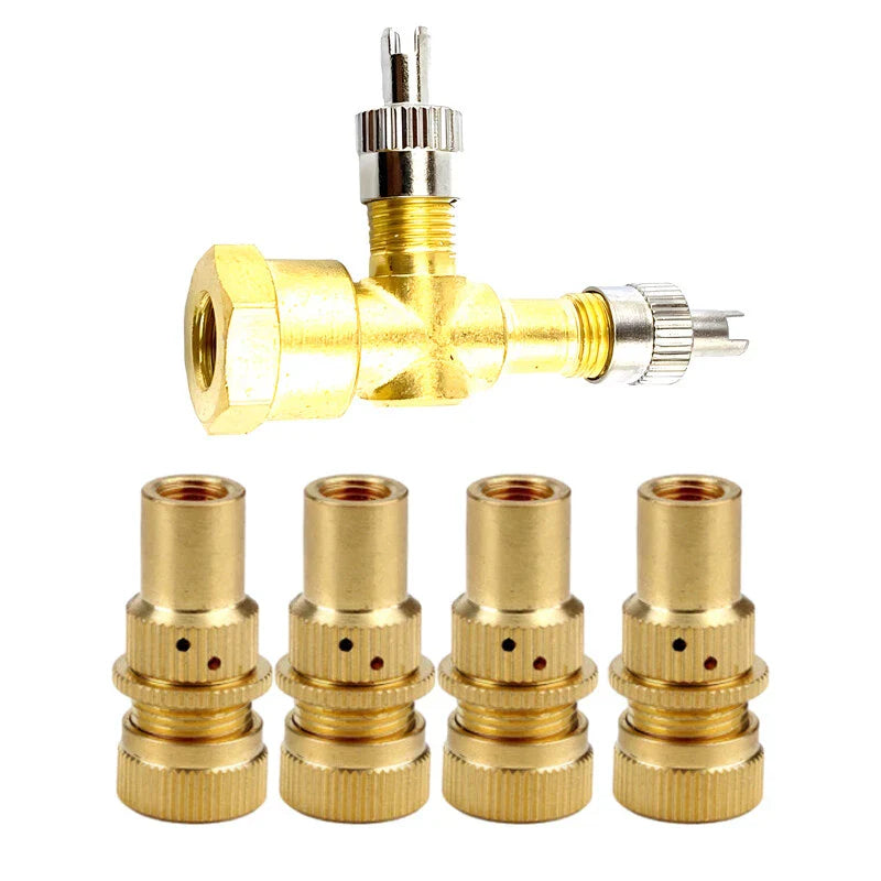 Motorcycles & Cars 3 x TPMS Valve Tee Adapter Pure Copper Yellow