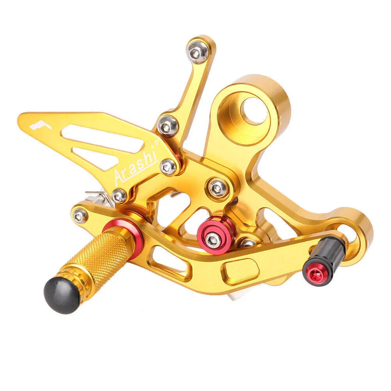 Yamaha MT-09 FZ-09 Gold Adjustable Rearset Footpegs (2014-2017)