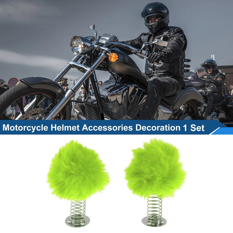 Motorcycle Motorcycle Helmet Accessories / 2 x Green Plush Iron